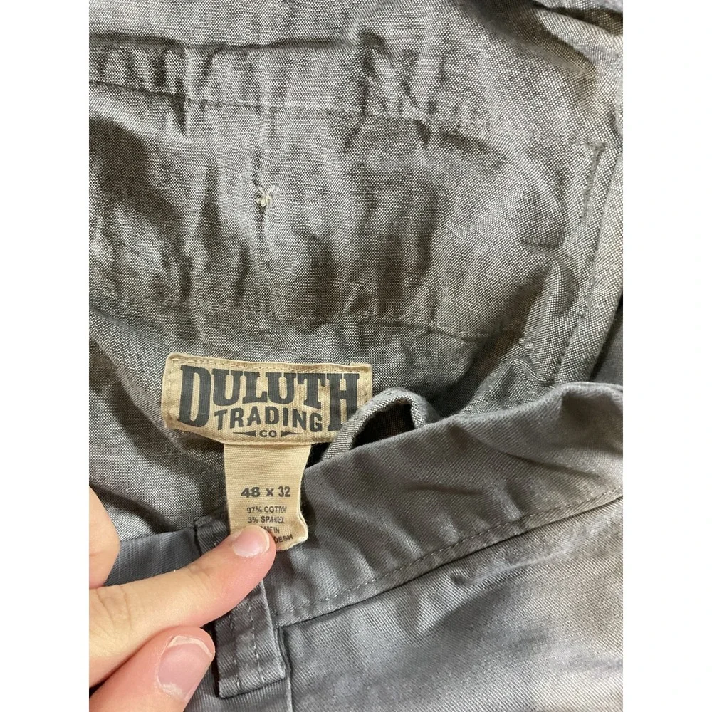 Duluth Trading Flex Ballroom Khaki Pants Mens 48x32 Stretch Workwear Relaxed Out